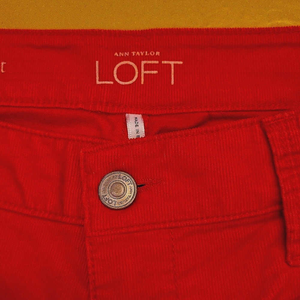 Ann Taylor Loft Red Corduroy Jeans